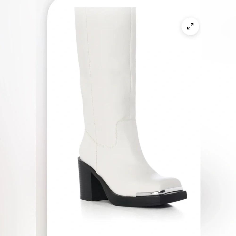 Elegant white Over the Knee Boots size 6